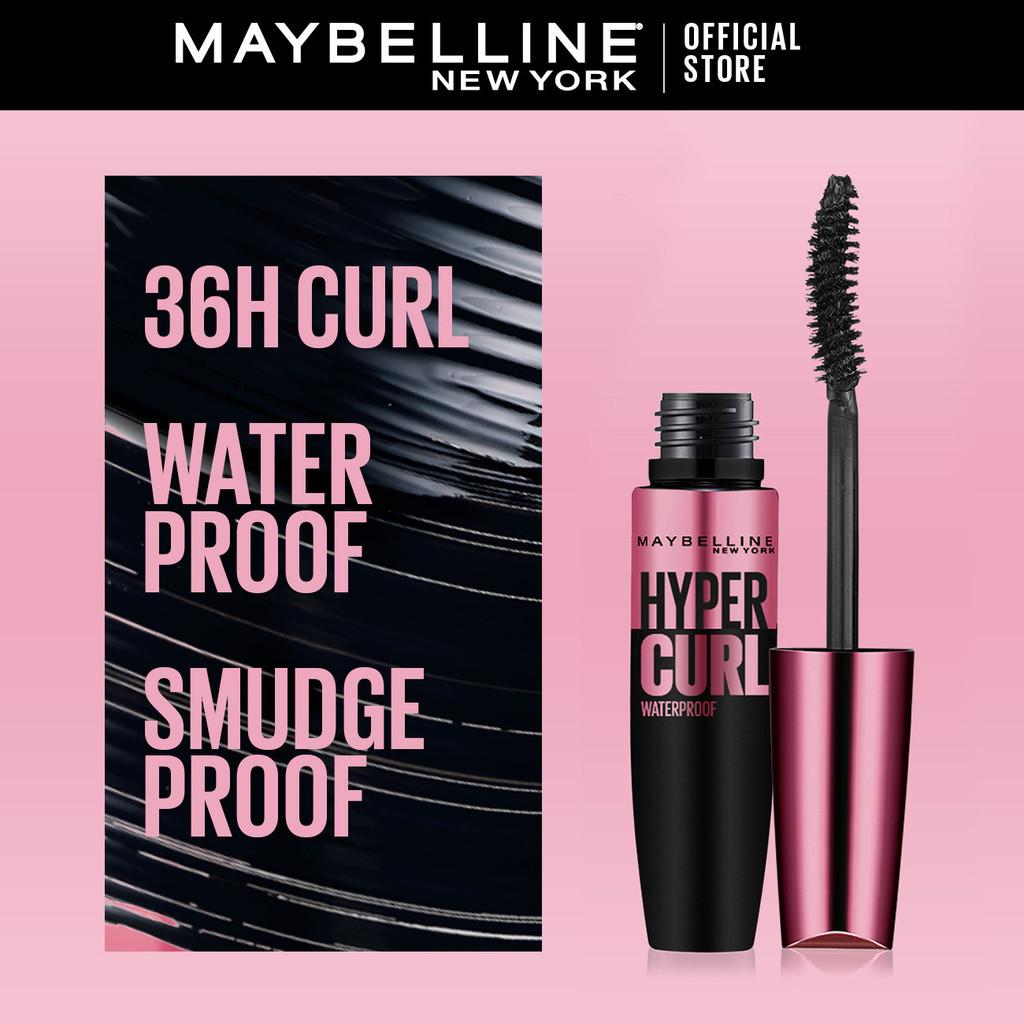 Maybelline Paket Makeup EYE Hypercurl Mascara + Hypersharp Eyeliner - Waterproof Maskara Eye Makeup Black Smudgeproof Panjang Tebal - Gambar 4