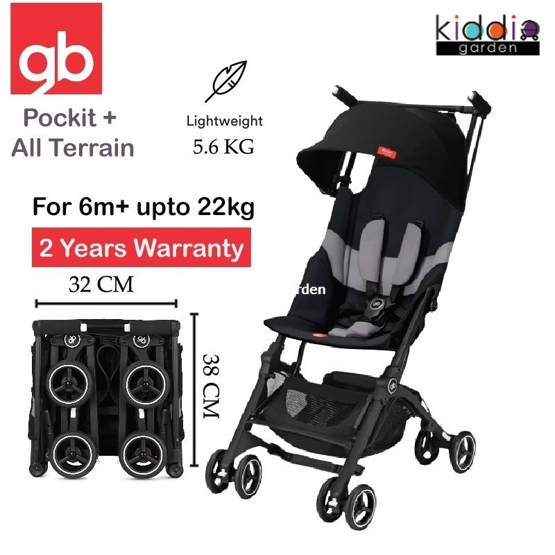 GB Pockit Plus All Terrain Cabin Size Stroller Upto 22kg World Lightweight Stroller with Reclining Seat Velvet Black Shopee Singapore