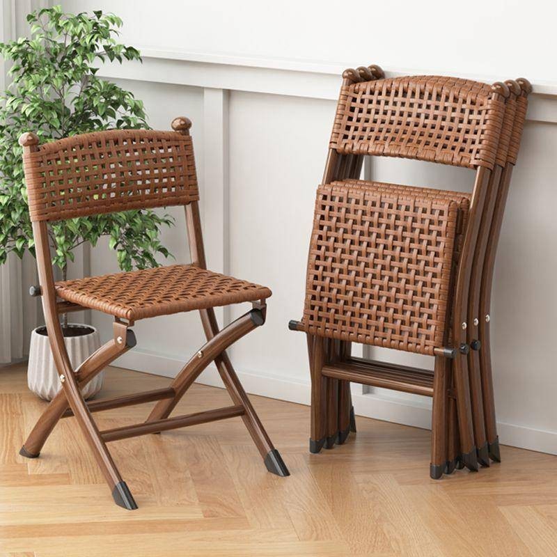 Rattan chair leisure small stool Simple back chair woven small rattan ...