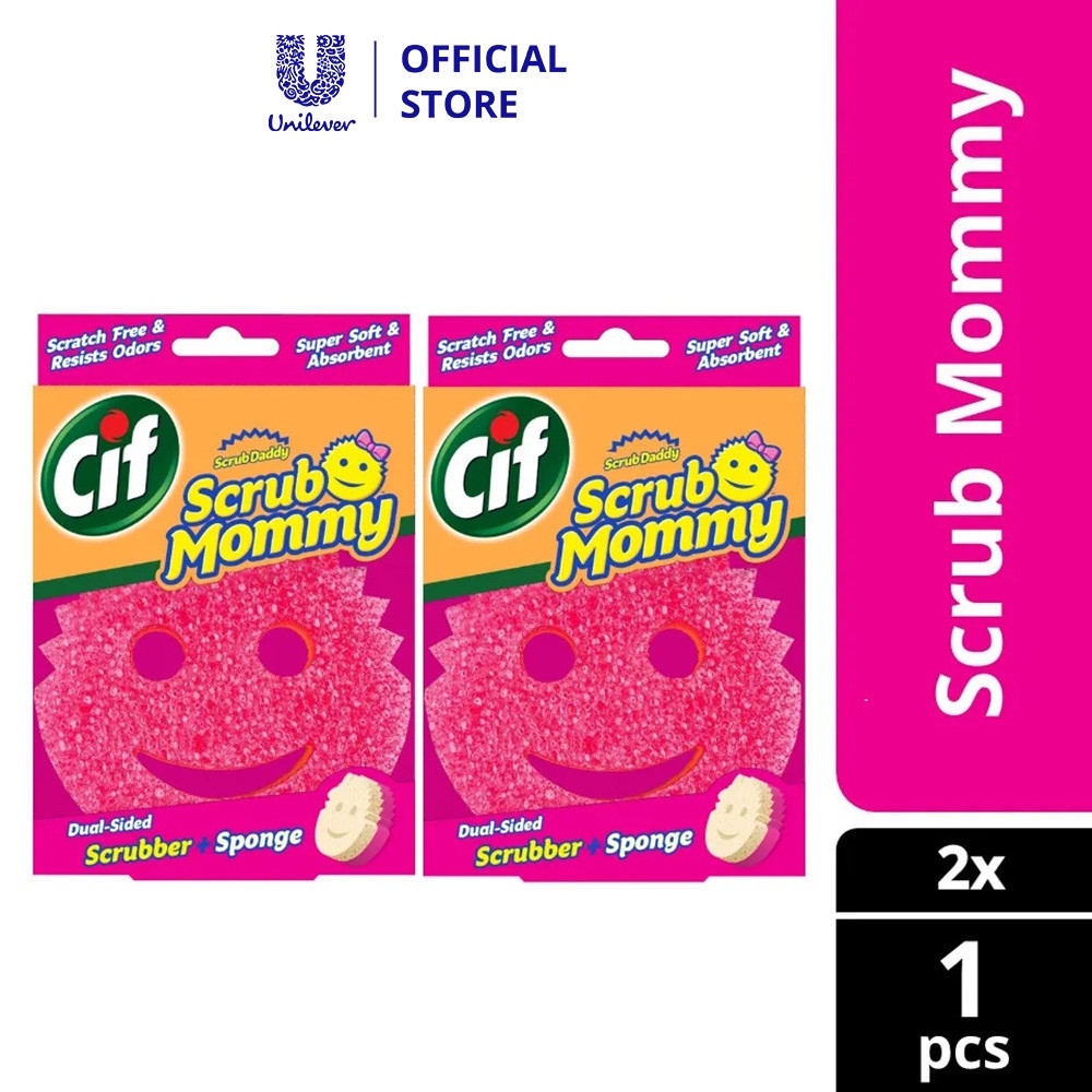 (Pack of 2) Cif Scrub Mommy Kitchen Sponge, Original Pink Sponge