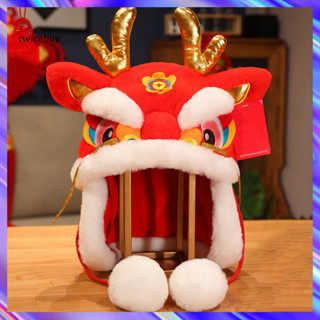 Year of 2024 Dragon Mascot Plush Doll Wear Folk Style Traditional