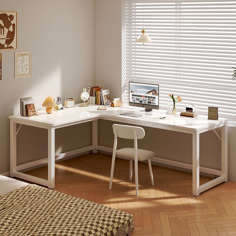 Study L-Type Computer with Shees Home Corner Desk Bookshelf Integrated ...
