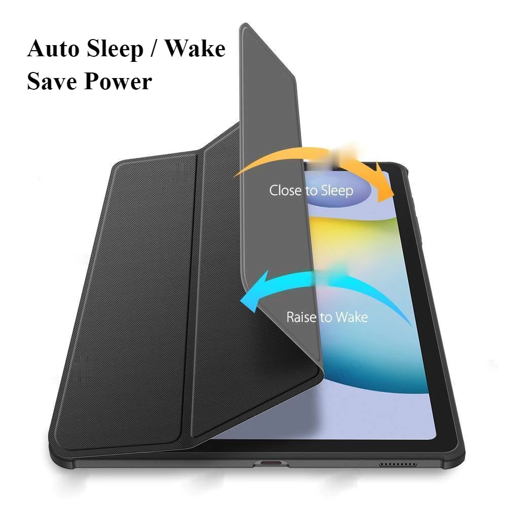 Case Acrylic Samsung Tab S9 FE / S9 S8 S7 11 Inch / A9+ 11 inch / A9 A8 A7 Lite 8.7" / S6 Lite 10.4" / S9+ / S9 FE+ 12.4" Casing Smart Autolock Flip Cover With Slot Pen - Gambar 2