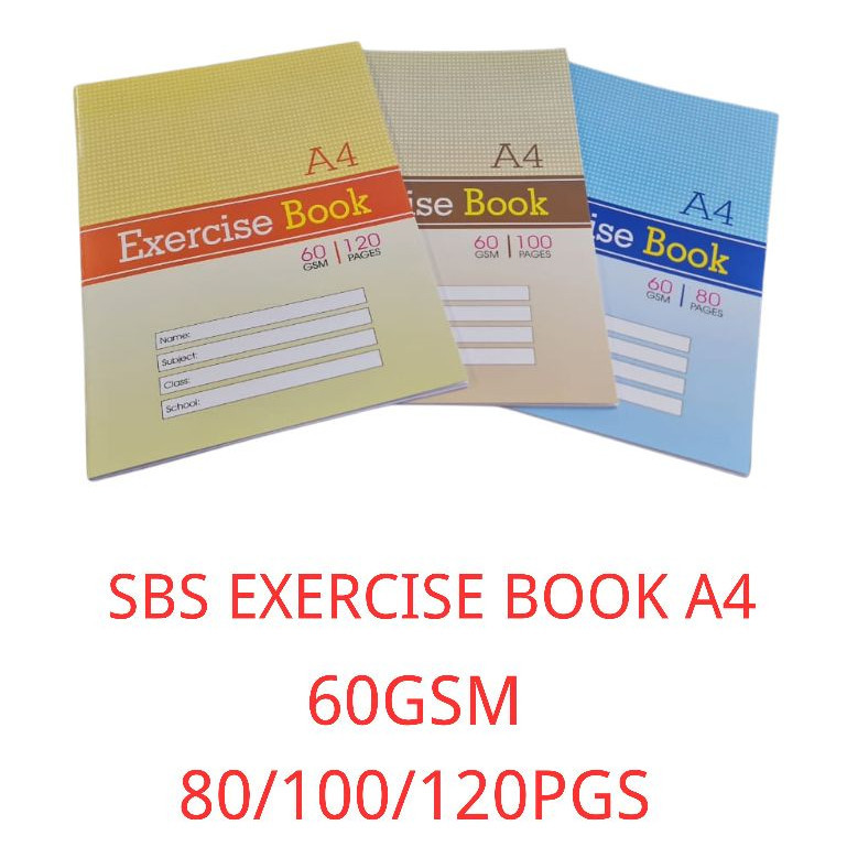 SBS A4 EXERCISE BOOK 60GSM 80PGS/100PGS/120PGS | Shopee Singapore