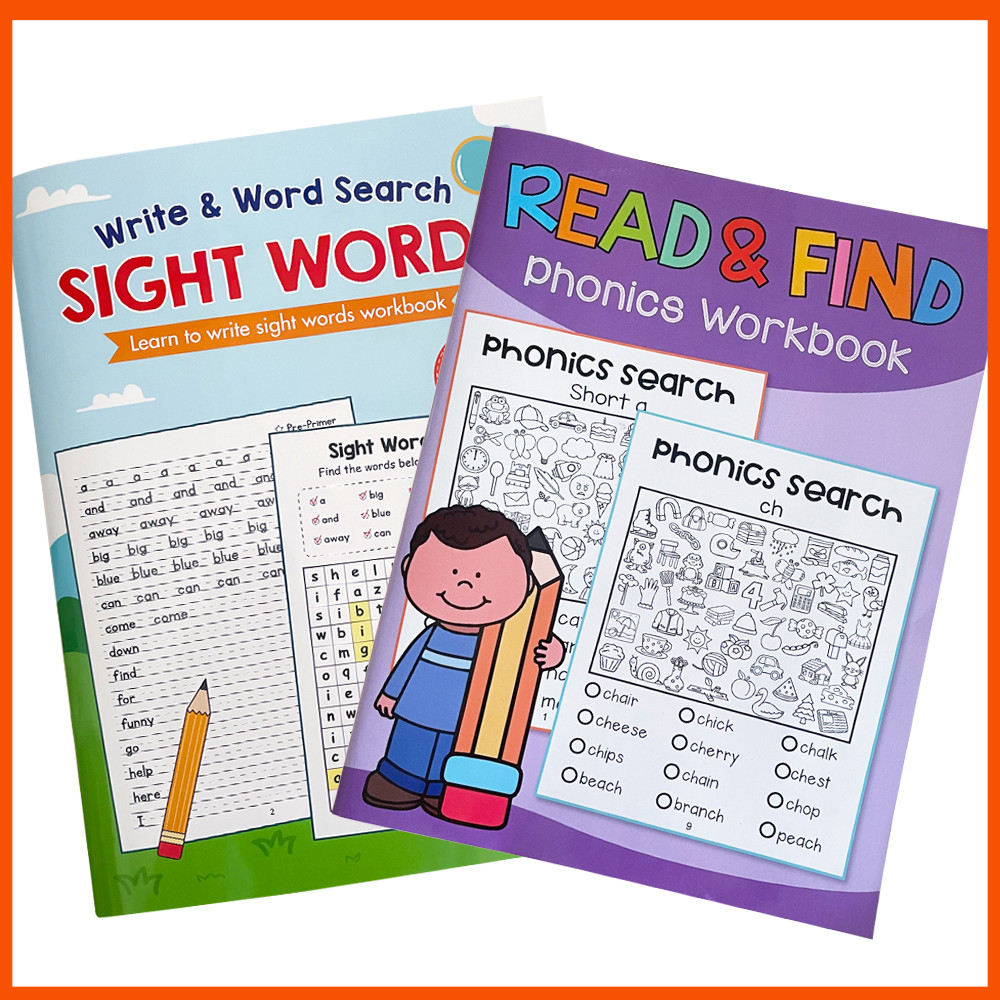 220 Sight Words & CVC Words Phonics Workbook Kids English Reading ...