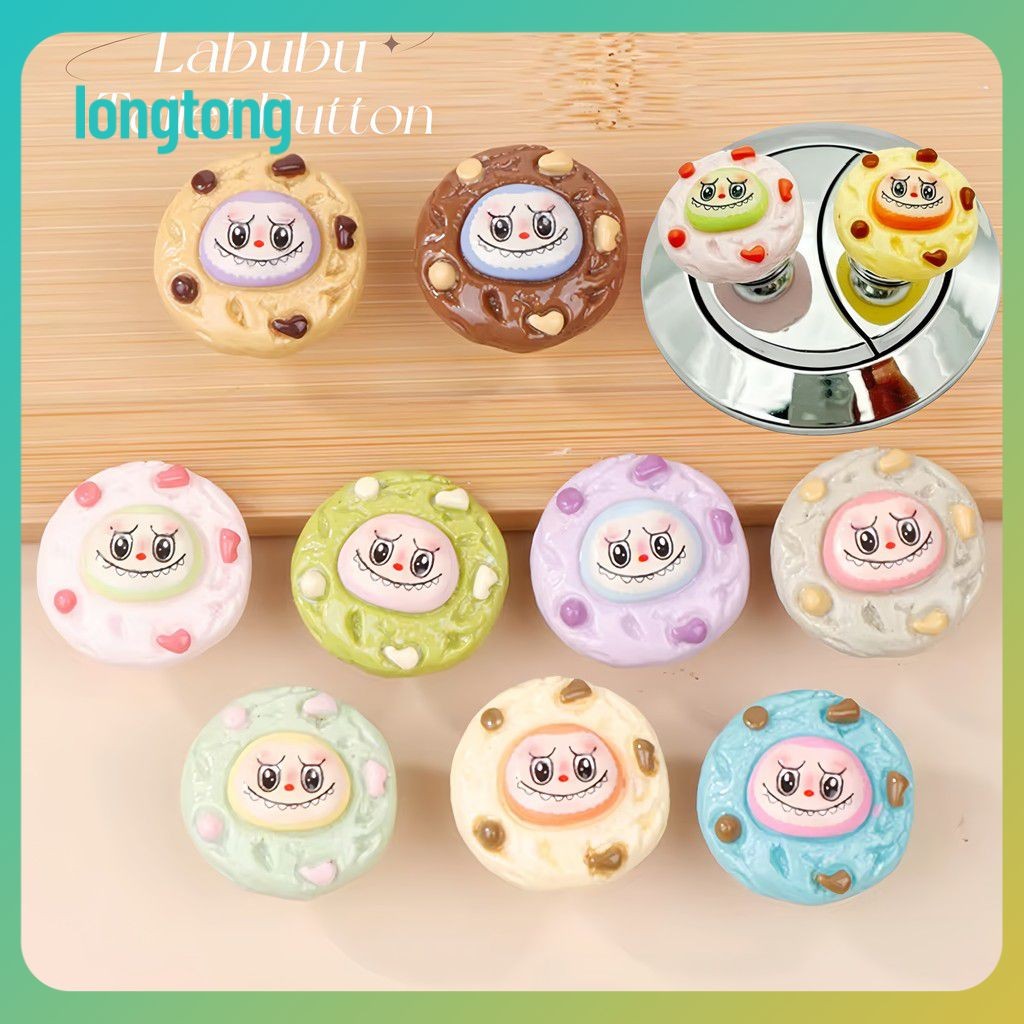 LT Labubu Toilet Press Button Creative Toilet Water Tank Button Cute ...