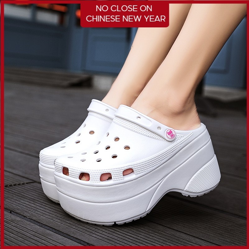 10cm 4inches Clogs High Wedge Bae Clog White Clogs EU36 41