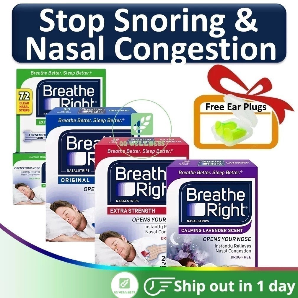 👍Breathe Right Nasal Strips, Extra Strength Original Drug Free Instant ...