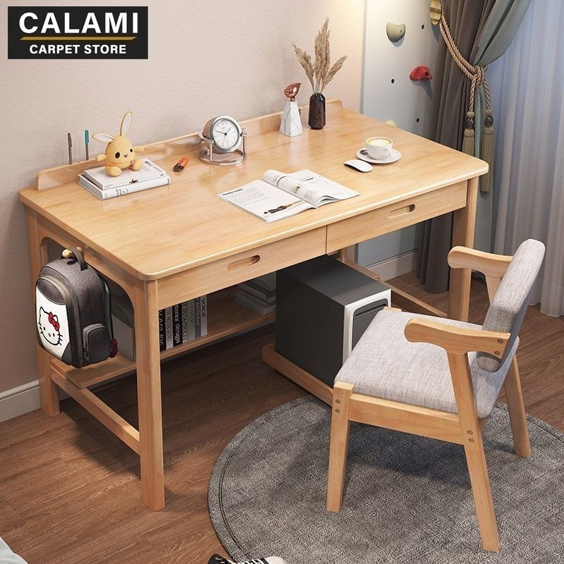 Calami Computer Table Simple Full Solid Wood Study Table Bedroom Desk ...