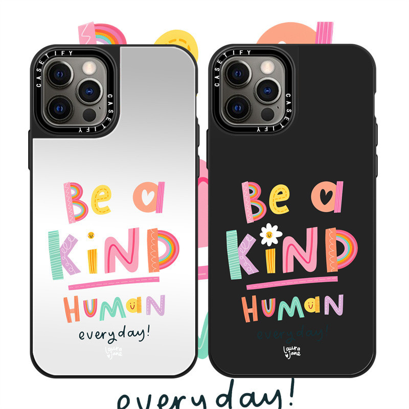 CASETiFY X Be Kind by Laura Jane Illustrations PC Sliver Black