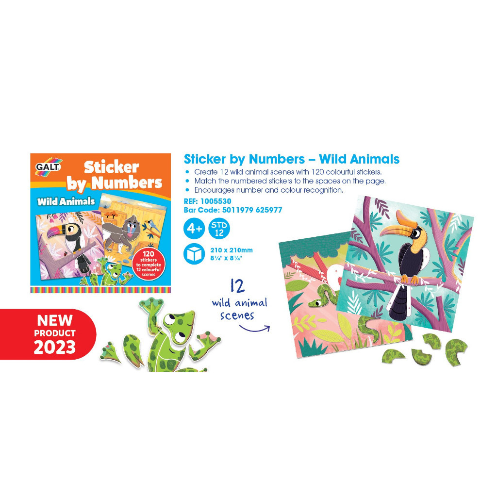 Galt Sticker By Numbers (Wild Animals) | Shopee Singapore