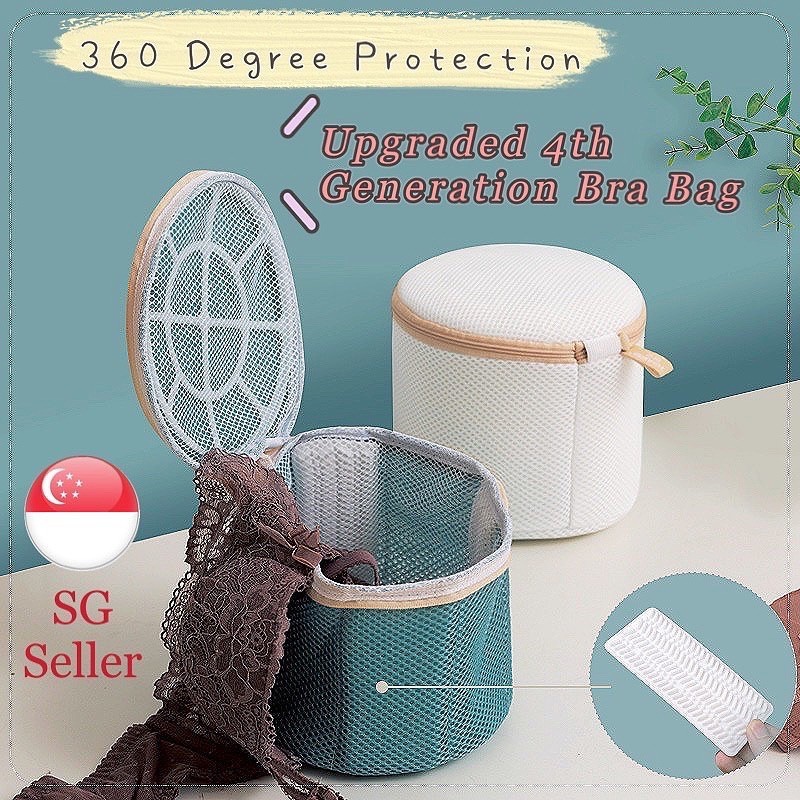 SG STOCK 4th Gen Thicken Protection Bra Laundry Bag 360 Degree 3D Protection  Mesh for Washing Machine w Mini Washboards