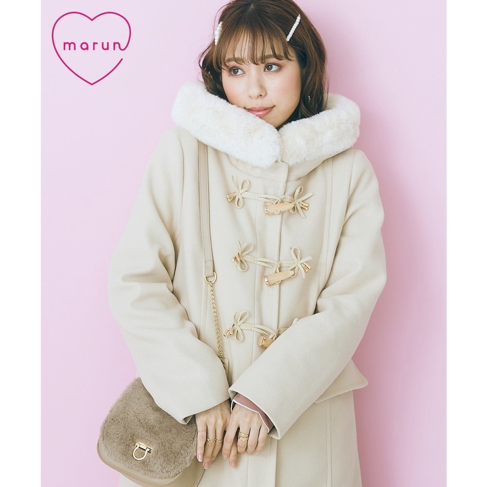 Cream duffle coat with hood on sale