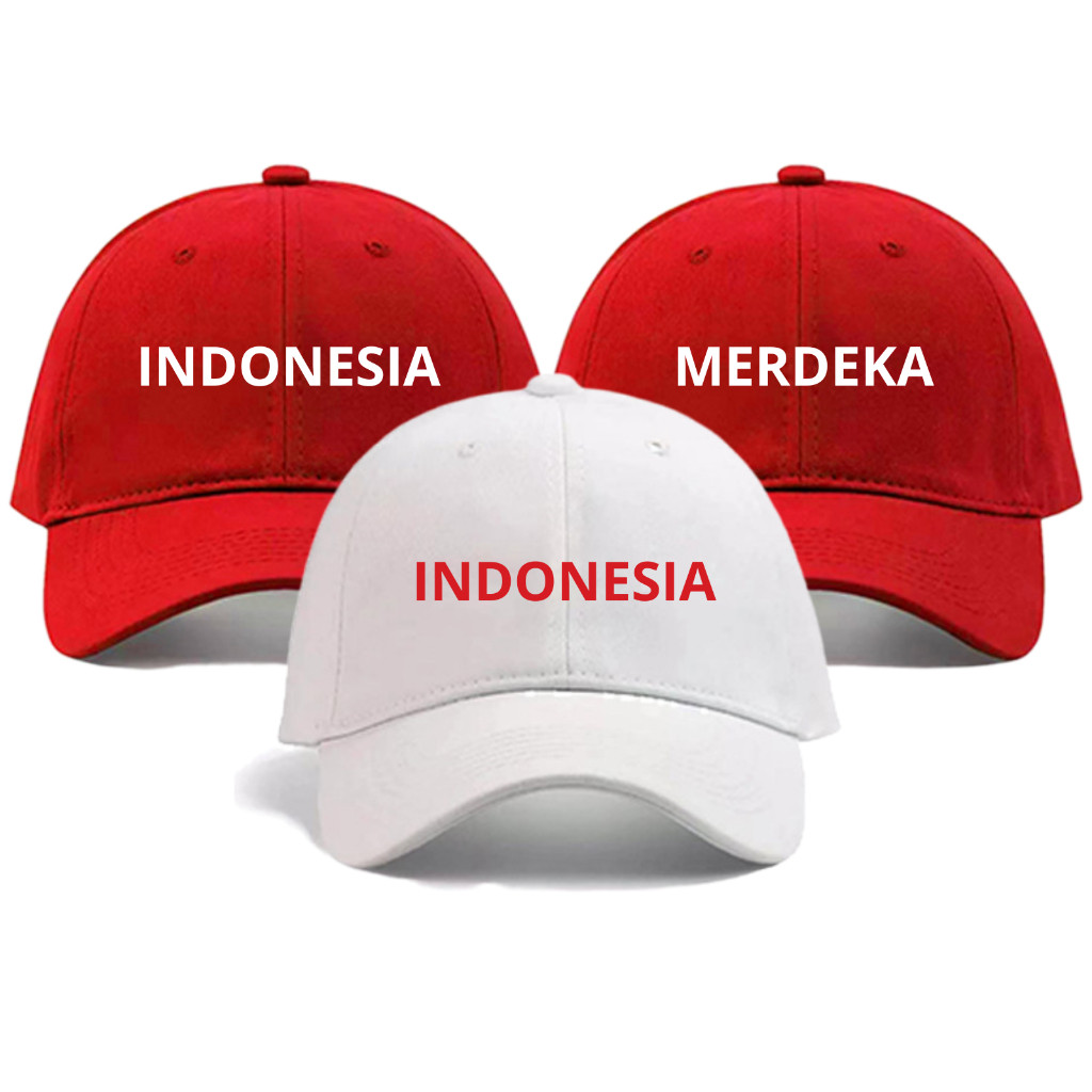 MERAH INDONESIA MERDEKA Red and White Embroidered Children's Baseball ...