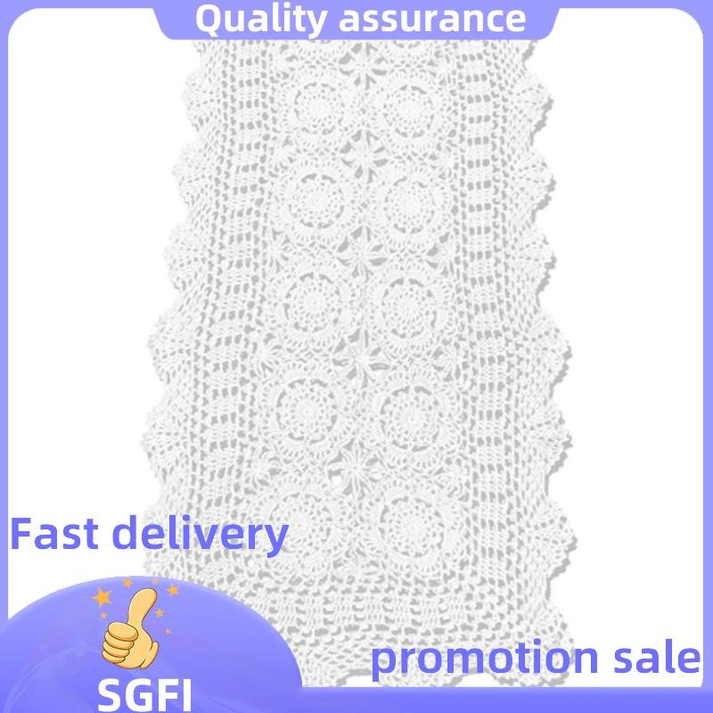 Accents | Rectangle Cotton Handmade Crochet Lace Table Runner Or Doily