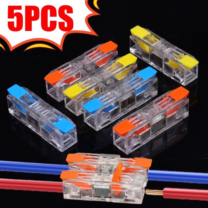 5/1Pcs Quick Wiring Terminal - Push-in Spring splicing Butt ...