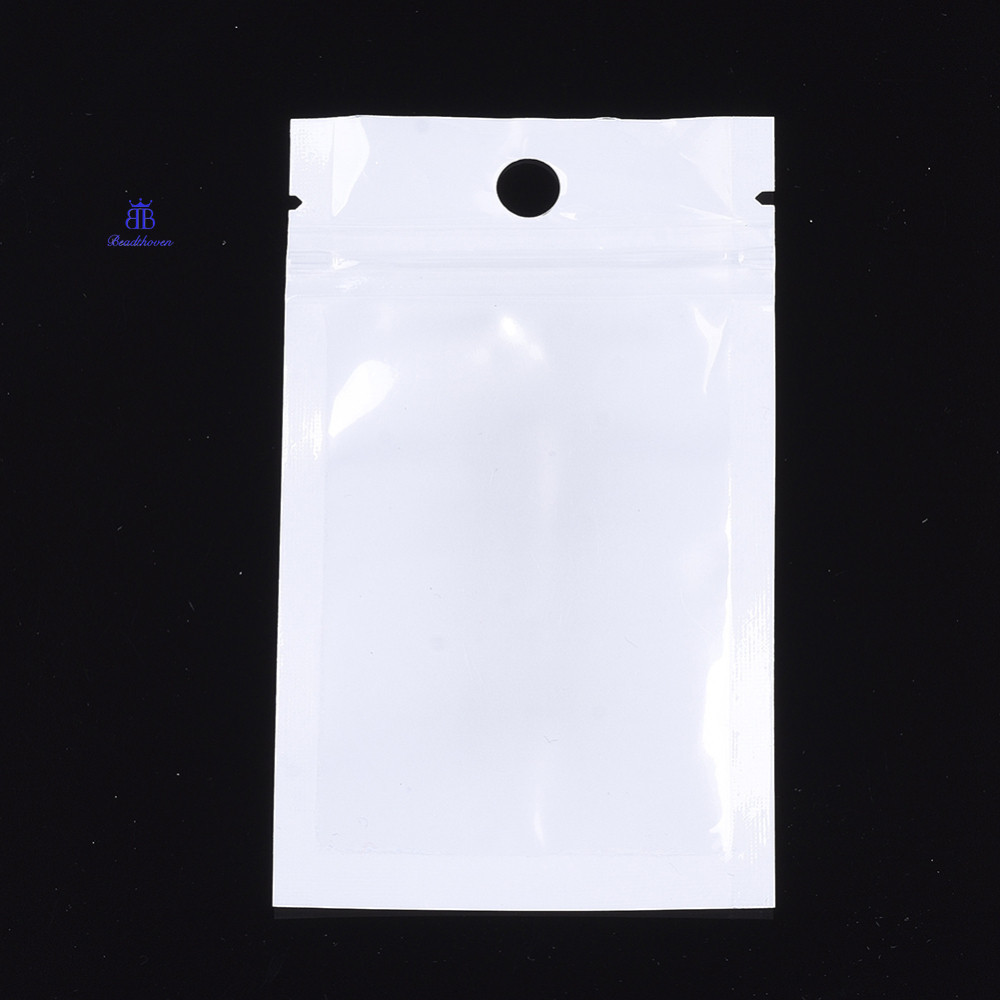 100pc Film Plastic Zip Lock Bags Resealable Packaging Bags With Hang Hole Top Seal Rectangle