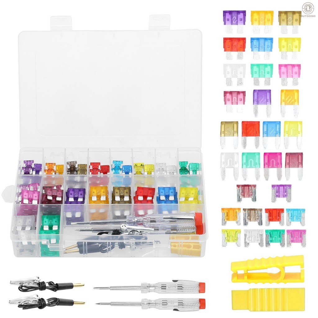 300pcs Fuses Assortment Kit Plug-in Blade Fuse with 2 Circuit Testers ...