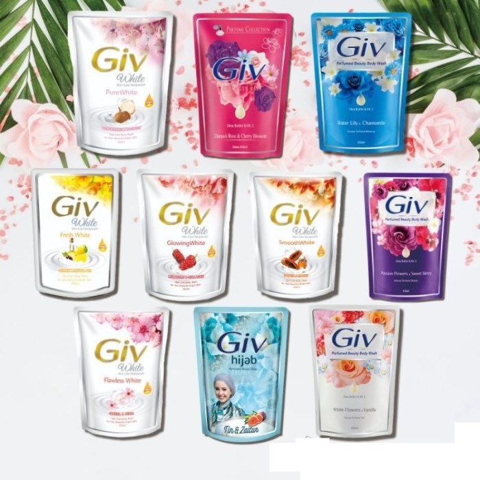 GIV Body Wash Sabun Cair Refill 400ml / 250ml / Merah Jingga Official - Gambar 4