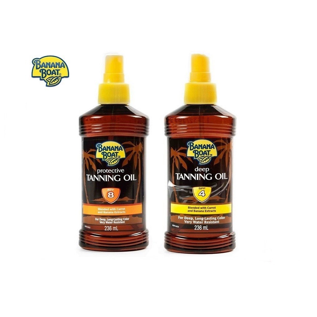Banana Boat Protective Tanning Oil SPF8 Deep Tanning Oil SPF4 Spray Oils Sun Block 晒黑油 236ML