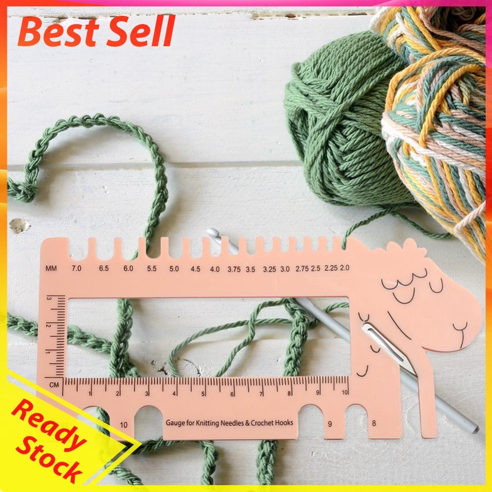 Sewing Needles Crochet Hook Measure Ruler Sheep Shape Knitting Gauge ...