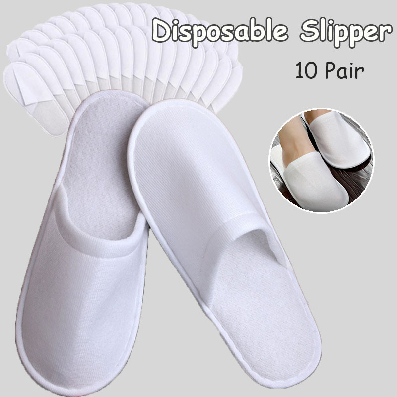 10 Pair Disposable Slippers Party Home Travel Hotel Guesthouse Beauty ...