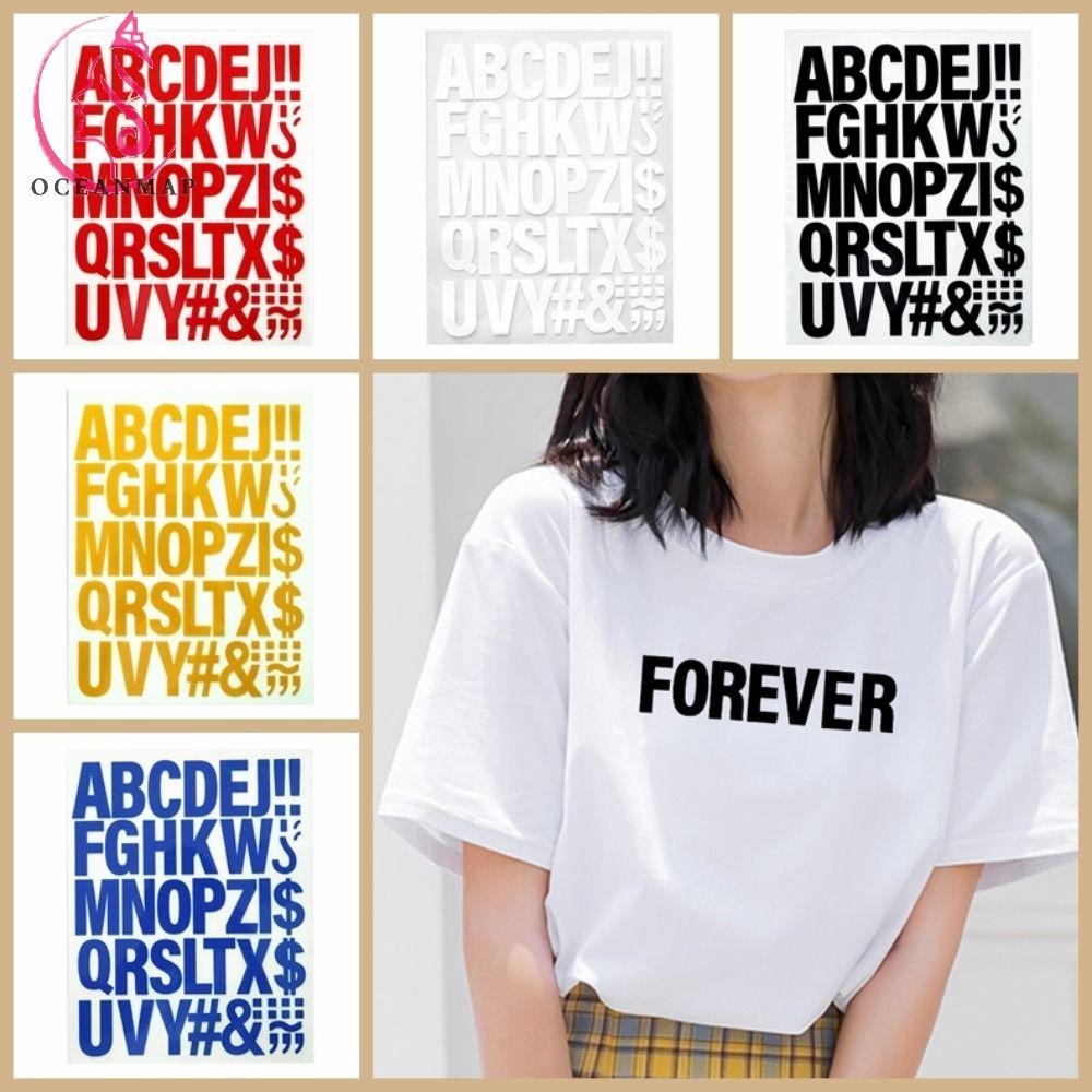 OCEANMAP Iron on Letters Stickers, Multiple Colors Transfer Clothing ...