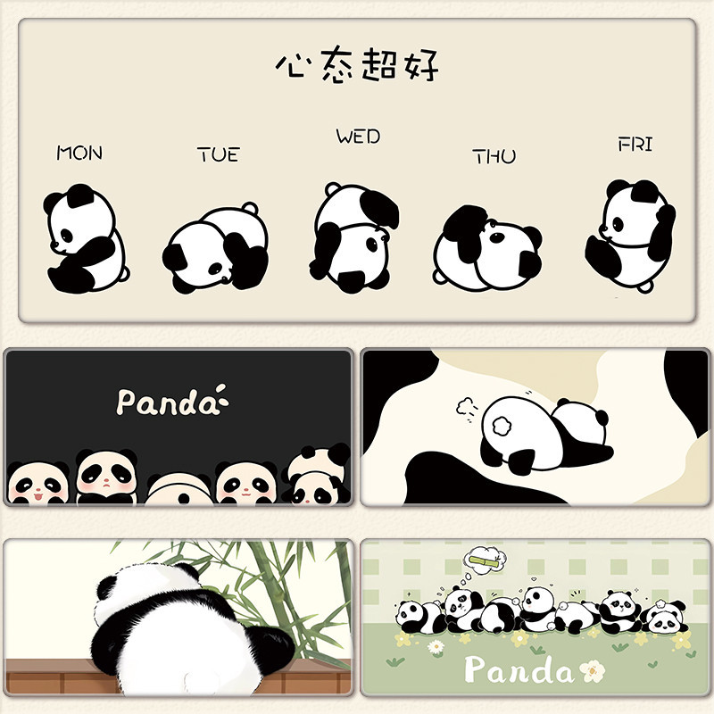 Panda Mouse Pad Cute Cartoon Game Pads Large Computer Desk Keyboard Mat ...