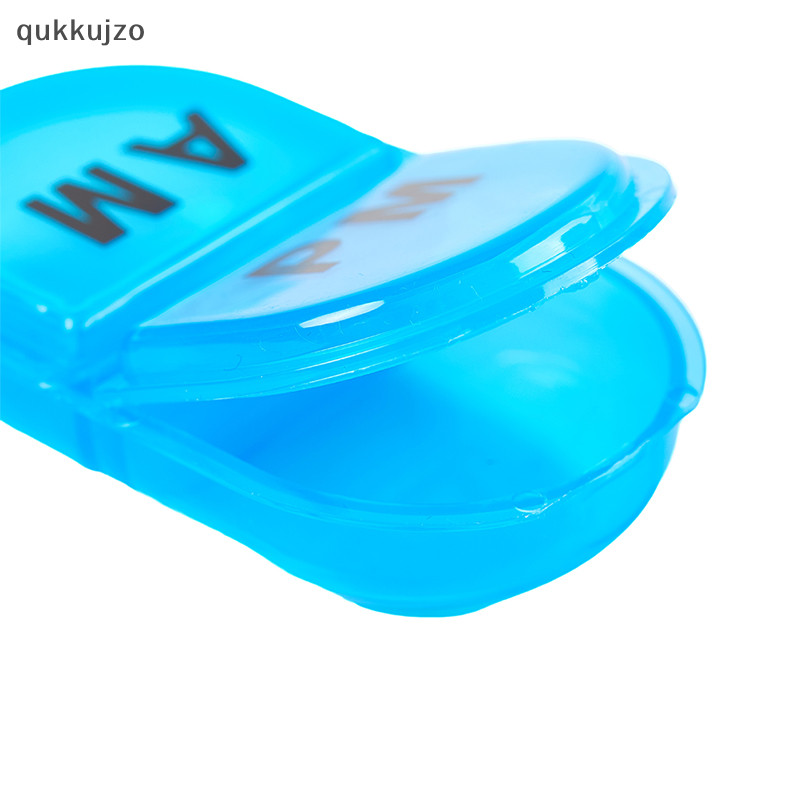 qukkujzo 2 Grids Waterproof One Day Pill Box Oval Pill Storage Box ...