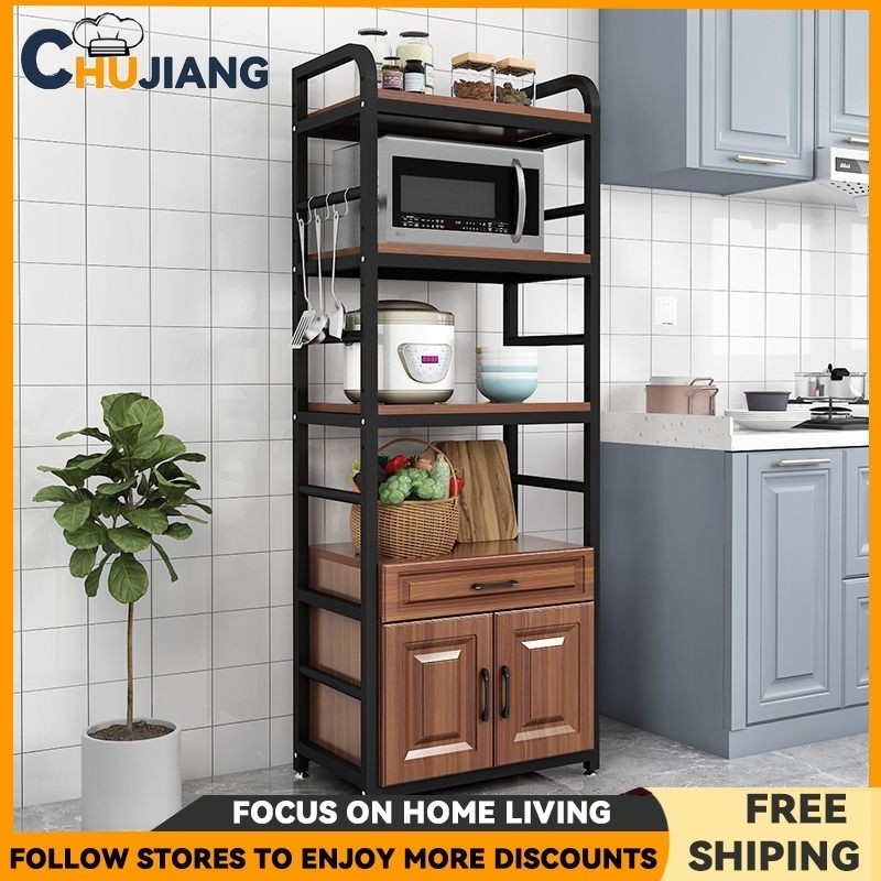 European Style Kitchen Storage Microwave Storage Rack Household Floor ...