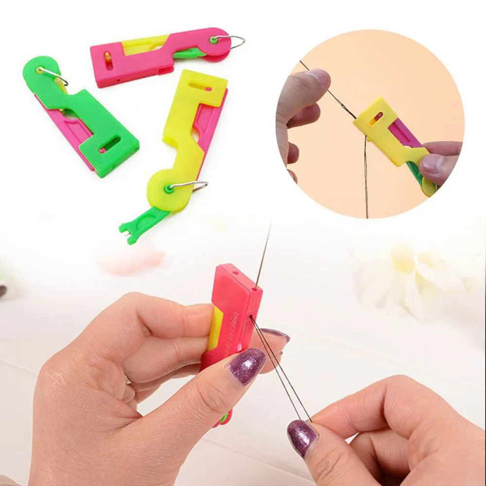 Mini Sewing Machine Needle Threader With Hook Plastic Stitch Insertion ...