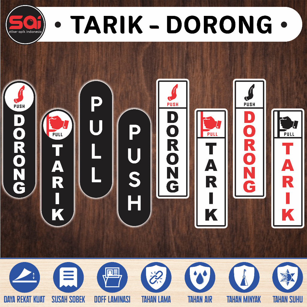 Vinyl DOOR PULL PUSH PULL PUSH LAMINATED DOFF STICKER | Shopee Singapore