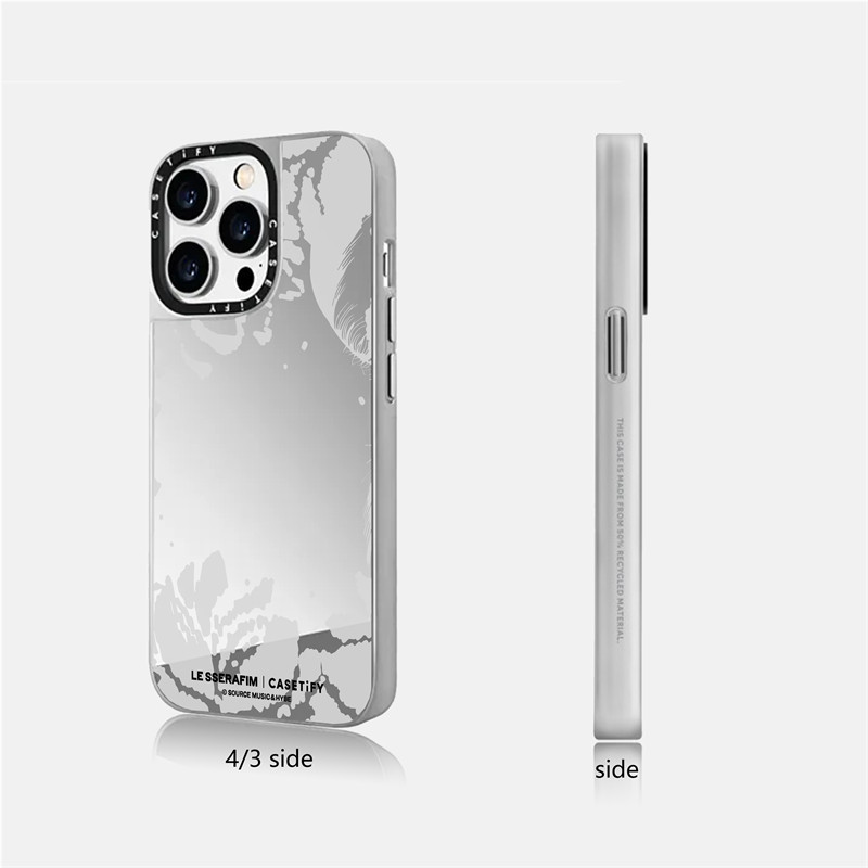 CASEACASE X LE SSERAFIM EASY Pattern Magnetic suction Black&Sliver