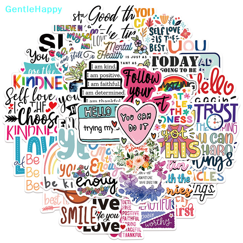 GentleHappy 52Pcs Inspirational Stickers Motivational Phrases Life