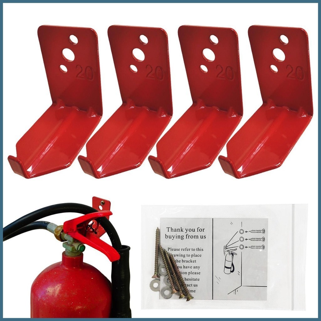 Fire Extinguisher Mount 4 Pack L Shape Metal Fire Extinguisher Wall Hanger Set 20 Lbs Fire 5876