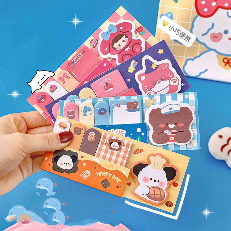 1pcs Cartoon Cute Pet Combination Post It Sticky Notes Student Creative ...