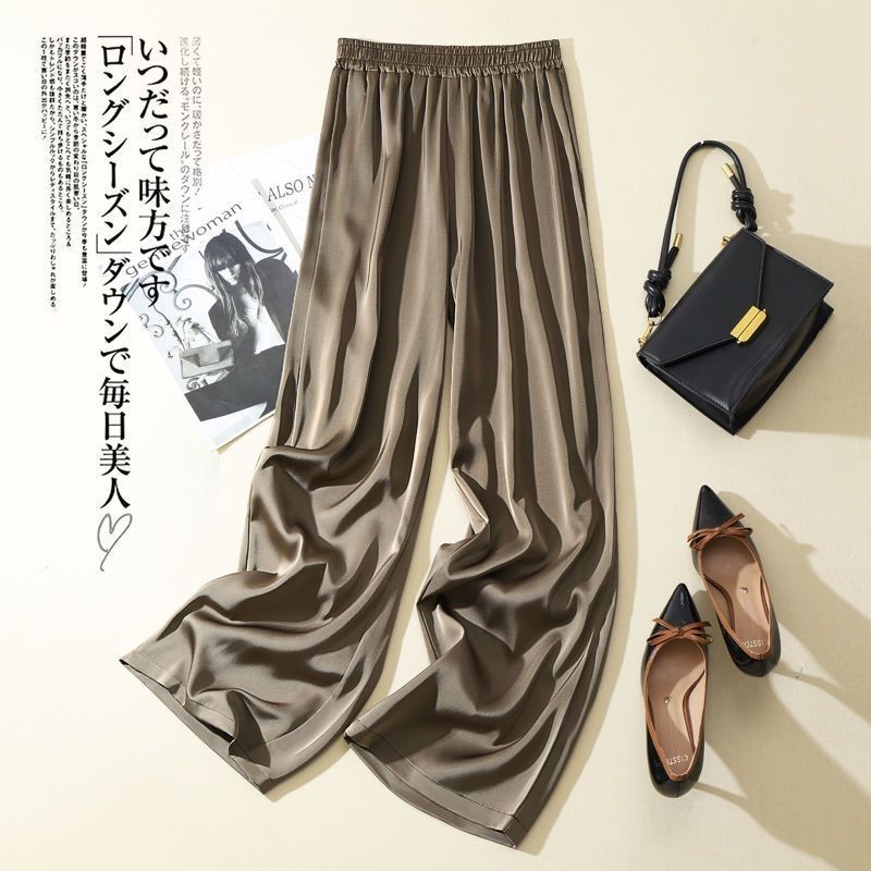 High-waist Acetate Slinky Wide-leg Pants