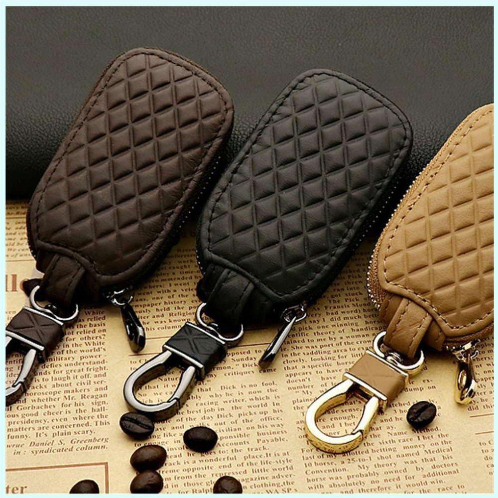 PU Leather Key Holder Case Keychain Pouch Bag Car Wallet Key Ring ...