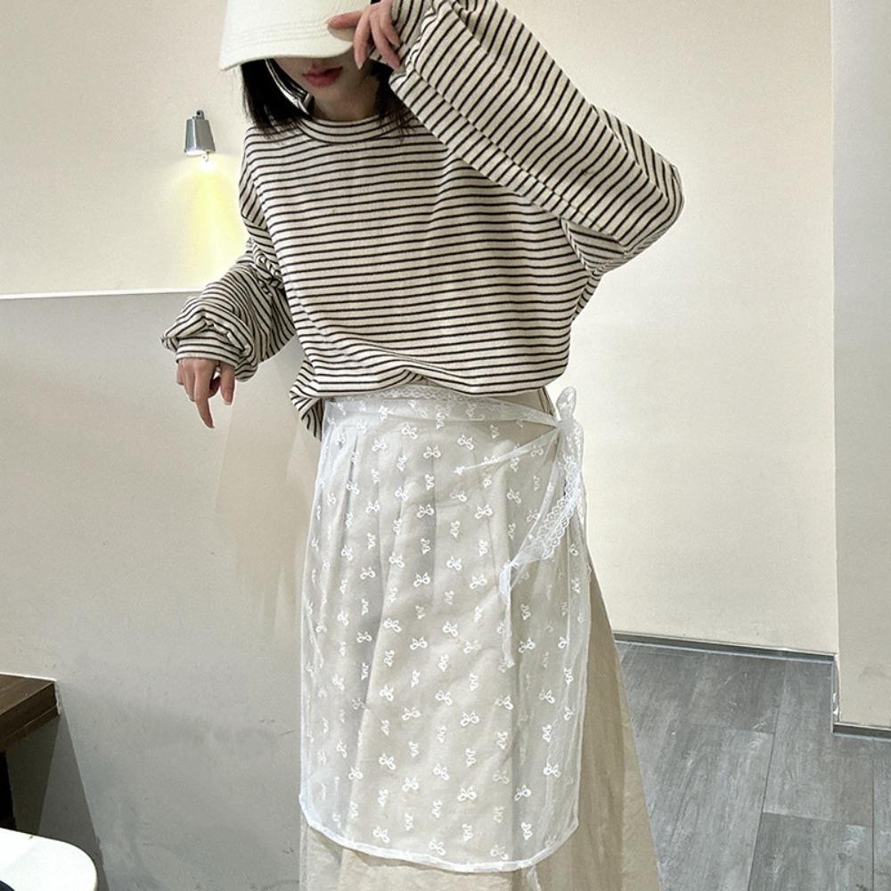 MAXGOODS1 Harajuku Skirt Lace up Lace Splicing Lap Over Skirts Vintage Lace Layered Apron Bandage Skirt Women Shopee Singapore