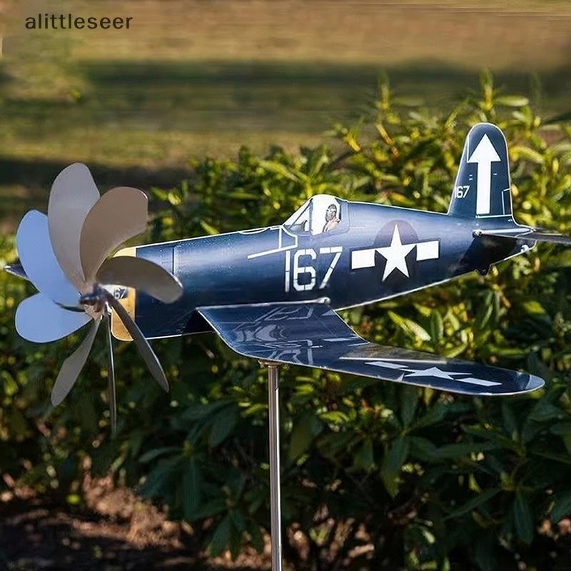ee-1-piece-metal-sculpture-windmill-aircraft-weather-vane-outdoor