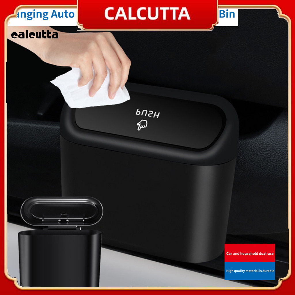 [calcutta] Car Trash Bin Flipup Lid Removable Back Clip