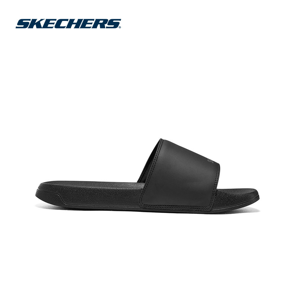 skechers black slides