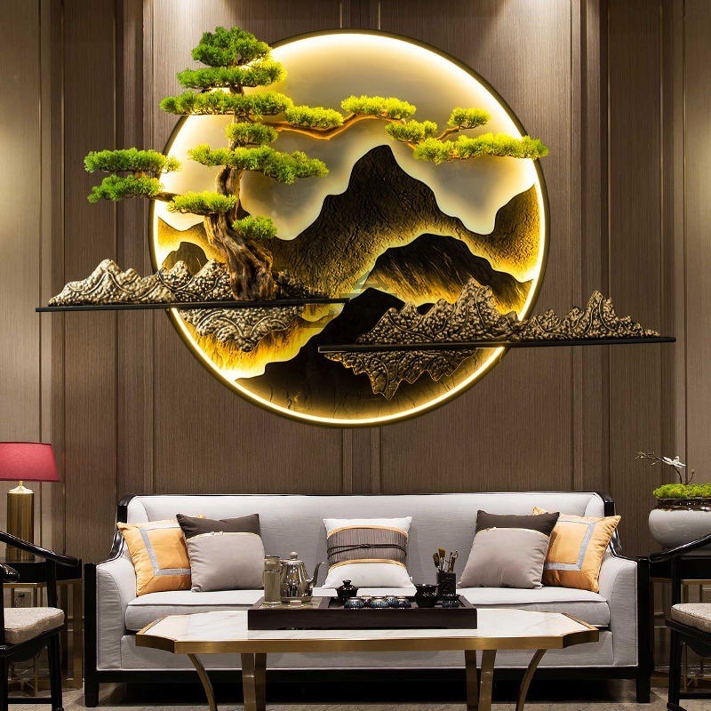 At 💝jnew Chinese Style Living Room Sofa Background Wall Modern 