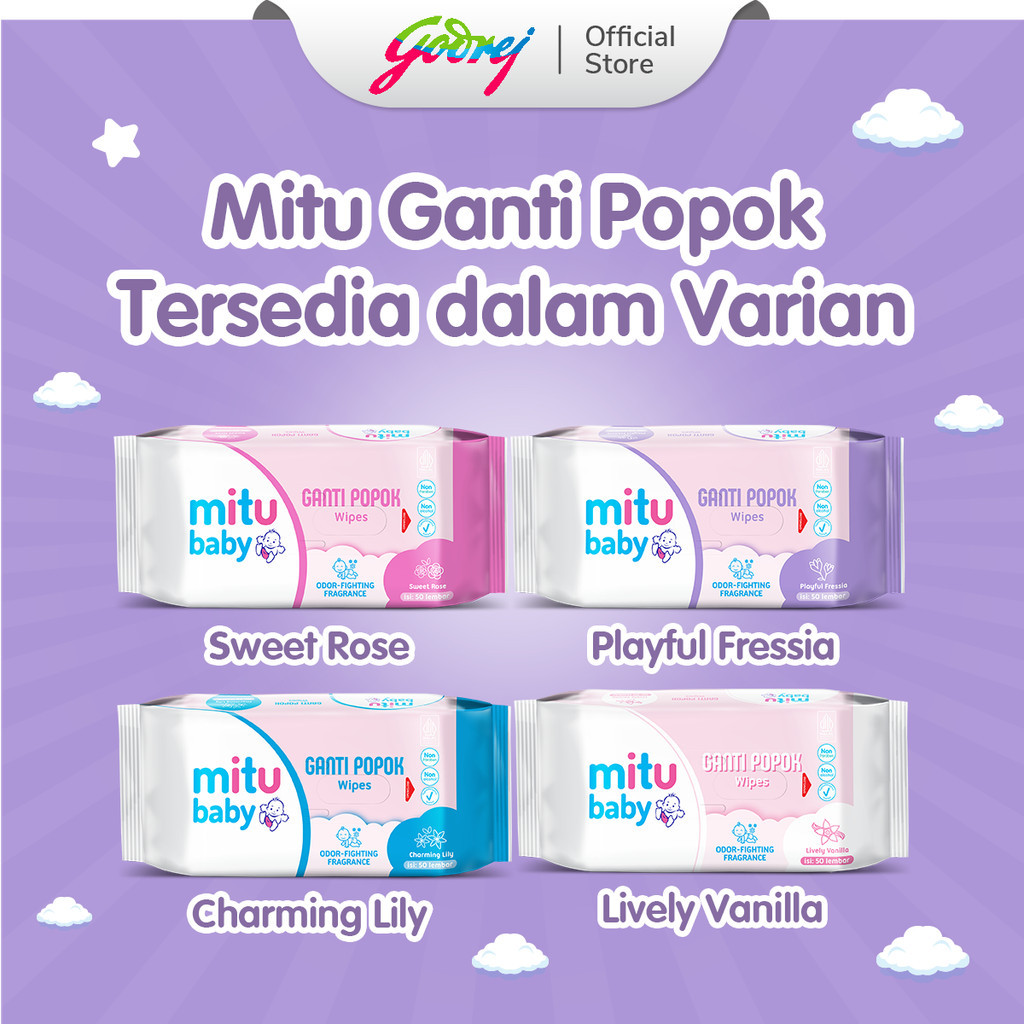 [Beli 1 Gratis 1] Mitu Baby Ganti Popok Wipes Playful Fressia 50'S x4 - Tisu Basah Bayi - Gambar 4