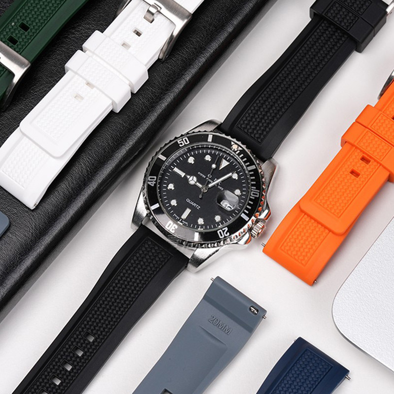 Spot Silicone Rubber Strap 20mm 22mm Universal Waterproof Diving Quick ...