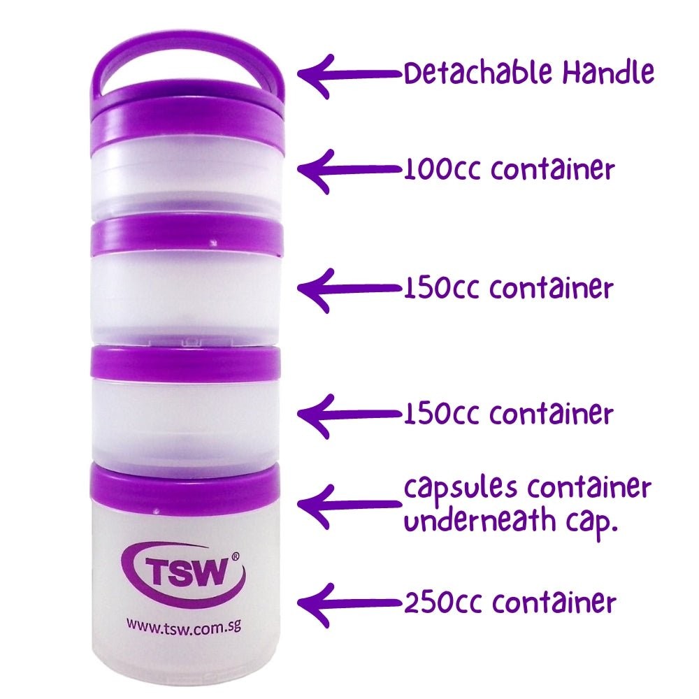 TSW Stak Set Container (4 containers + 1 concealed capsule container ...