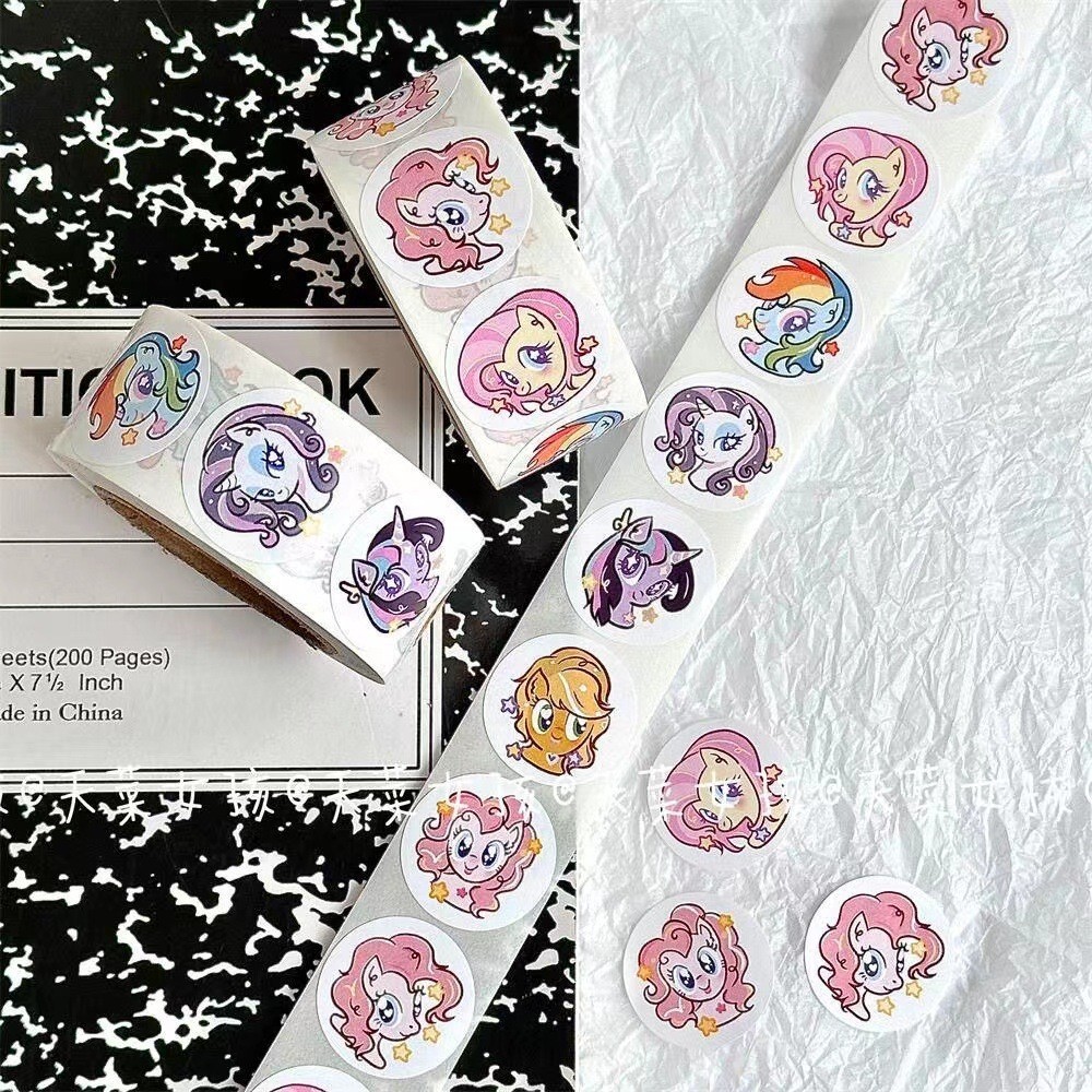 500pcs My little pony Roll Sticker Twilight Sparkle Pinkie Pie Label ...