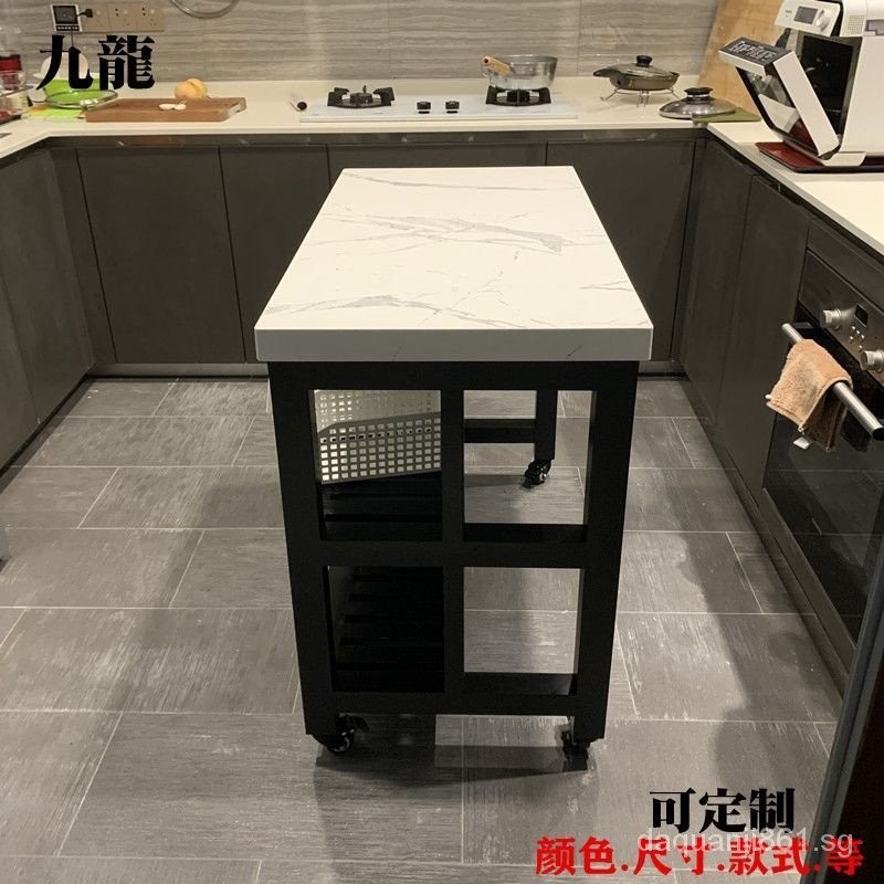 [In stock]Nordic Modern Open Marble Kitchen Middle Island Cooking Table ...
