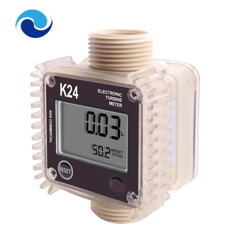 K24 Turbine Digital Oil Fuel Flow Meter Gauge For Chemicals Liquid