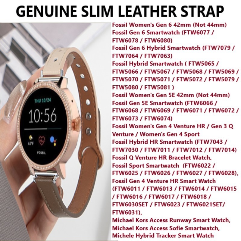 Slim Leather Strap for Fossil Gen 6 Hybrid Gen 5E Fossil Sport Smartwatch Fossil GEN 4 Venture Shopee Singapore